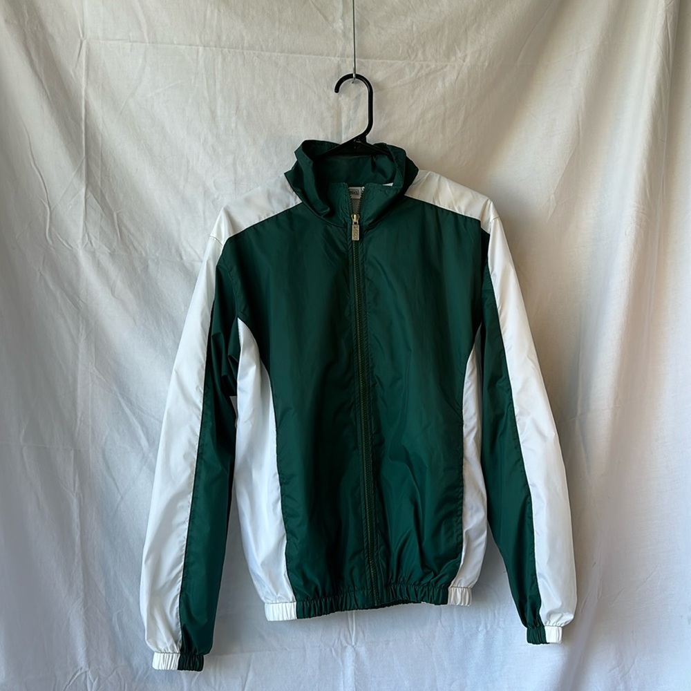 ASICS green/white athletic jacket